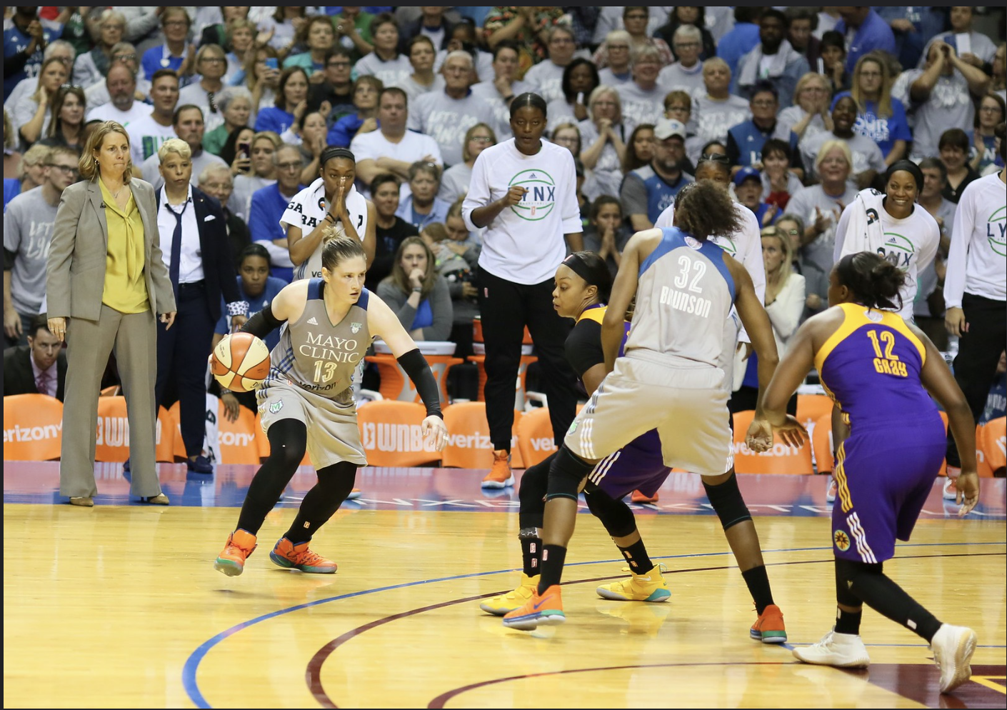 Cheryl Reeve, Lindsay Whalen and Rebekah Brunson.